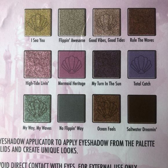 Disney Princess Ariel The Little Mermaid Eyeshadow Palette 12 Shades New - Picture 3 of 5